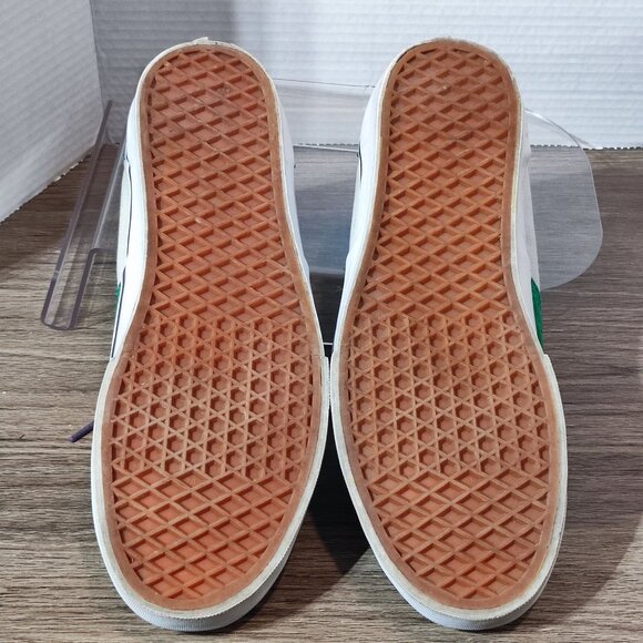 Vans Custom Design Skateboarder Sneakers Men's 11 Green White  Purple  Canvas - Picture 11 of 11